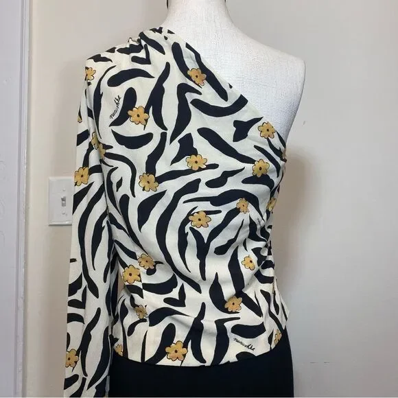 Nanushka Black and Cream Floral Blouse - Picture 13 of 16